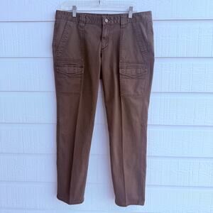 LOFT Marisa Utility Pants Size 12 Tobacco Hue Twill Straight Leg